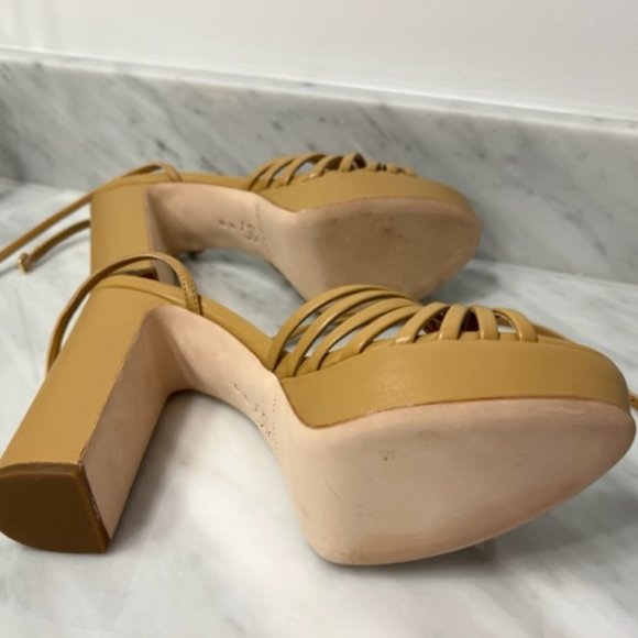 Loeffler Randall Womens Beige Rivka Leather Platform - Picture 3 of 5